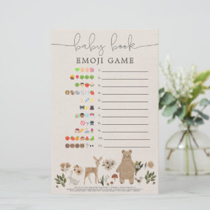 Papier Baby shower Emoji double face Jeu Boho Woodland