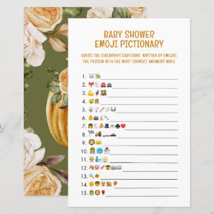 Papier Baby shower Emoji Pictionary Jeu