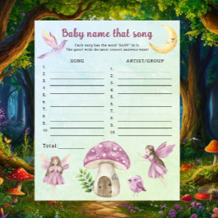 Papier Baby shower fée - Jeu devinez le nom de la chanson