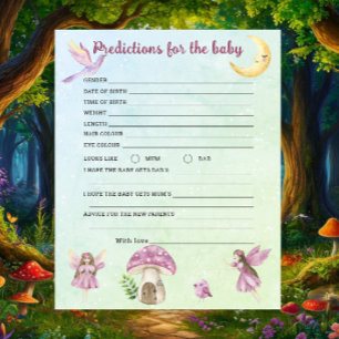 Papier Baby shower fée - prédictions et conseils bébé
