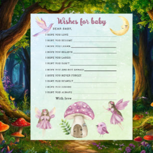 Papier Baby shower fée - vœux pour bébé