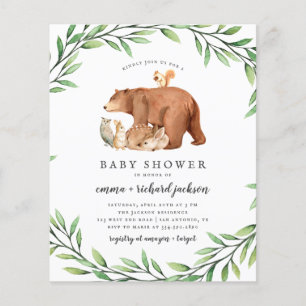 Papier Baby Shower Fête de Naissance Fleurie Animaux de l