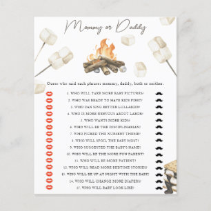 Papier Baby shower feu de joie - jeu maman ou papa