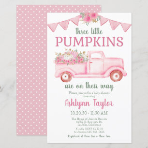 Papier Baby shower fille Citrouille petit budget triplet 