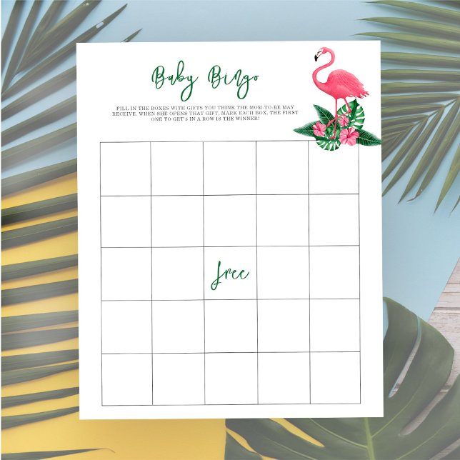 Papier Baby shower flamand rose - Bingo de bébé (Créateur téléchargé)