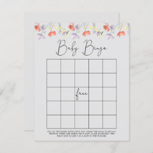 Papier Baby shower fleur sauvage