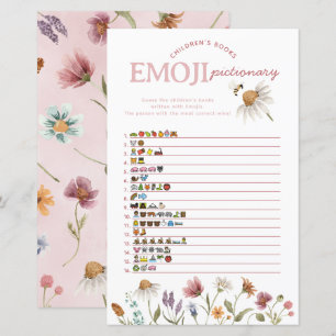 Papier Baby shower fleur sauvage Emoji Pictionary Jeu