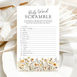 Papier Baby shower fleur sauvage Jeu de course de mots