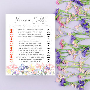 Papier baby shower fleur sauvage maman ou papa jeu