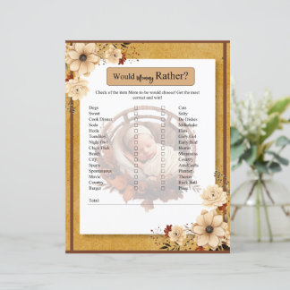 Papier Baby shower Floral Boho Rustique Plutôt Moment