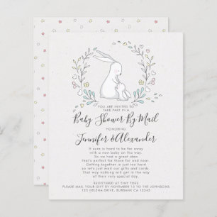 Papier BABY SHOWER Floral Bunny BUDGET Par Courrier