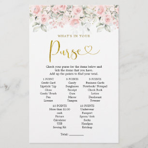 Papier Baby shower floral rose rousse Quoi dans votre sac