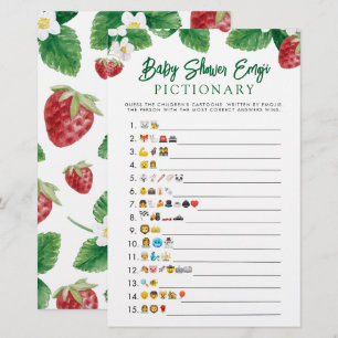 Papier Baby shower fraise Emoji Jeu