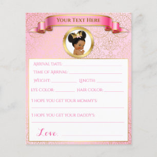 Papier Baby shower Games Pink Gold Africain-Américain