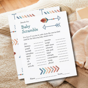 Papier Baby shower Jeu Bébé Bébé Flèches Boho Flèches