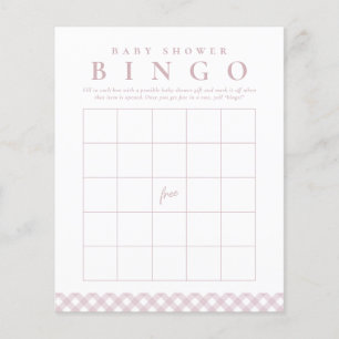 Papier Baby shower jeu de bingo en en vichy rose mignon