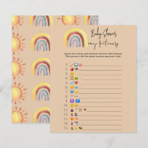 Papier Baby shower jeu d'images avec émojis arc-en-ciel b