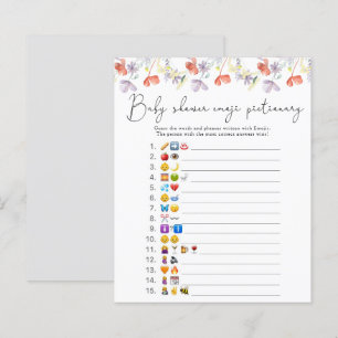 Papier Baby shower jeu d'images avec emojis de fleurs sau