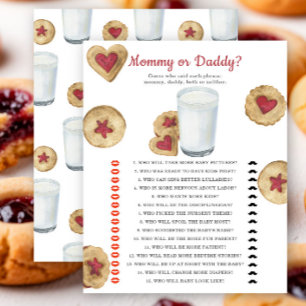 Papier Baby shower jeu Maman ou Papa lait & biscuits