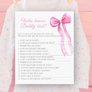 Papier Baby shower jeu Qui connaît le mieux papa avec un
