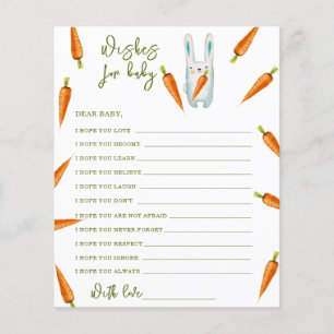 Papier Baby shower lapin aquarelle - vœux pour bébé