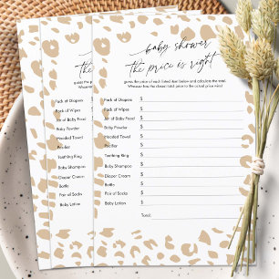 Papier Baby shower Le prix est correct, Safari Games