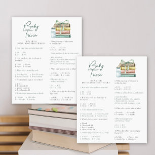 Papier Baby shower livre d'histoires - Jeu de trivia pour