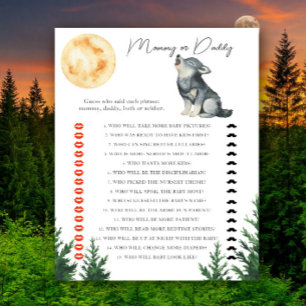 Papier Baby shower loup - jeu maman ou papa