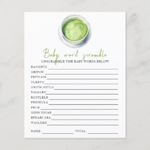 Papier Baby shower Matcha - Bébé Mot Scramble