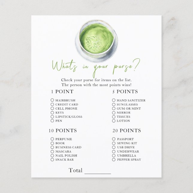 Papier Baby shower Matcha - Qu'est-ce qu'il y a dans votr (Devant)