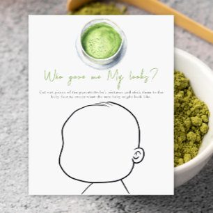 Papier Baby shower matcha - Qui m'a donné mon apparence?