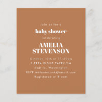 Baby shower minimaliste budget Invitation en terre
