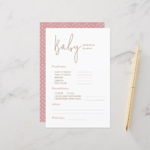 Papier Baby shower minimaliste des prévisions et des cons