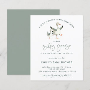 Papier Baby shower minimaliste d'oie d'argent