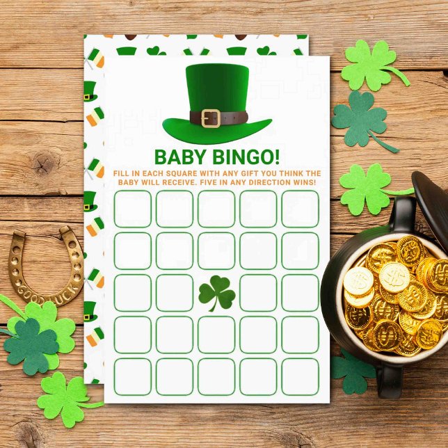 Papier Baby shower moderne de la Saint Patrick de Leprech (Créateur téléchargé)