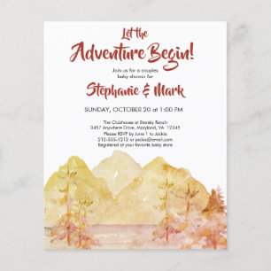 Papier Baby Shower Montagne Rustique Automne à Petit Budg