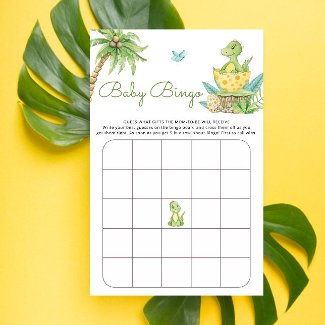 Papier Baby shower Oeuf Cute Dinosaur Jeu de Bingo (Créateur téléchargé)