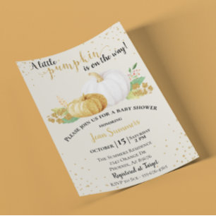 Papier Baby shower Parties scintillant or Citrouille blan