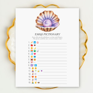 Papier baby shower pearde Emoji jeu pictionnaire