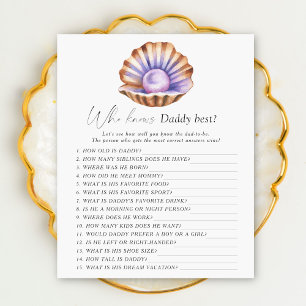 Papier Baby shower Pearl - Qui connaît papa meilleur jeu