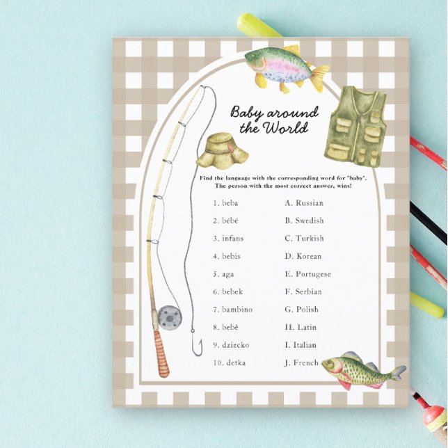 Papier Baby shower pêcheur - bébé dans le monde jeu (Créateur téléchargé)