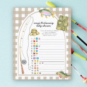 Papier Baby shower pêcheur - jeu de pictionnaire emoji