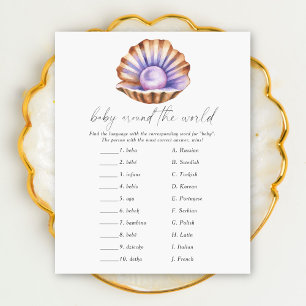 Papier Baby shower perle - Baby autour du monde jeu