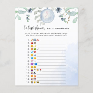 Papier baby shower photo Emoji à feuillage persistant