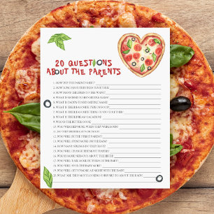 Papier Baby shower pizza 20 questions sur les parents