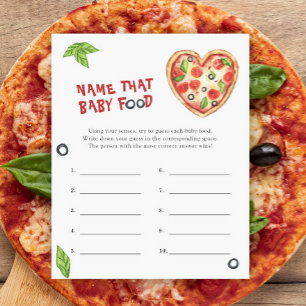 Papier Baby shower pizza - Nommez ce bébé Jeu de nourritu