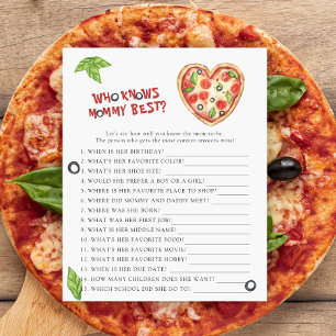 Papier Baby shower pizza - Qui connaît le mieux maman