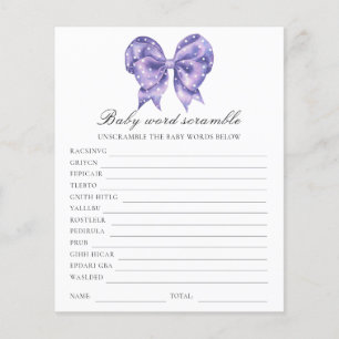 Papier Baby shower pois à pois à nœud - Mots mêlés pour b