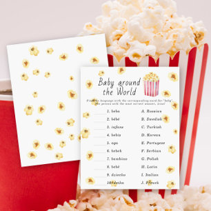 Papier Baby shower popcorn - Jeu bébé autour du monde