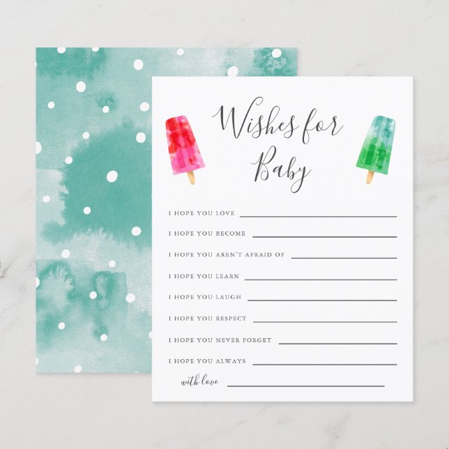 Papier Baby shower Popsicle Wives for Baby Card (Devant / Derrière)
